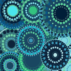 Fototapeta premium vintage circular retro ornament vector background blue