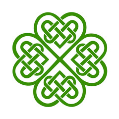 Celtic knot, shamrock heart, lucky charm, Irish, St. Patricks Day, leaf clover