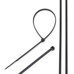 self-locked plastic zip cable ties black over white background