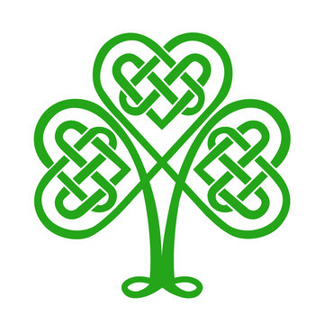 Celtic knot, shamrock heart, lucky charm, Irish, St. Patricks day, clover