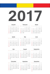 Romanian 2017 year vector calendar