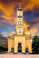 Naklejka premium Ancient Church, Ayutthaya, (Thailand)