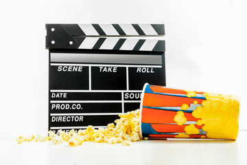 popcorn box with clapper board