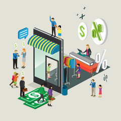 Obraz premium business technology mobile phone for on line shop e-commerce