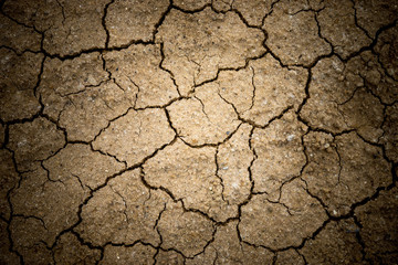 Drought breaks ground fissures of the ground.