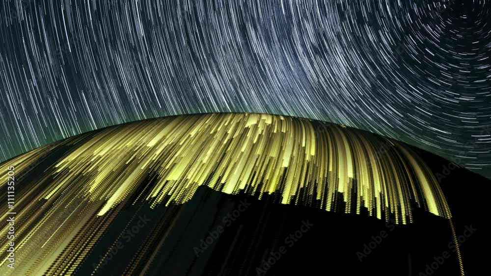 Canvas Prints the stunning effects of star trails from space, 3d rendering.