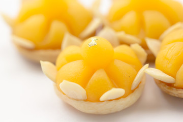 Crown shape Thai dessert white background 