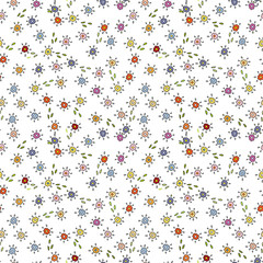 Floral Seamless multicolor Pattern isolated