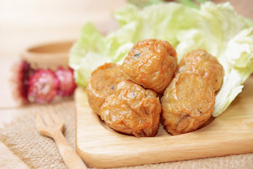 Deep fried chicken meat rolls. Chinese food