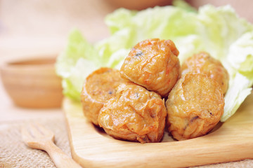Deep fried chicken meat rolls. Chinese food