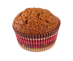 chocolate muffin isolated on white background