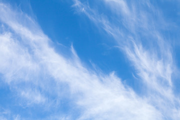 Cirrus clouds in blue sky, natural background photo