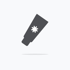 Tube of sunscreen. Icon of a tube of cream. Vector illustration