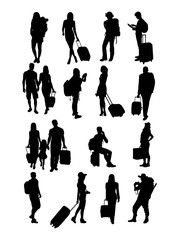Traveling People Silhouettes, art vector design