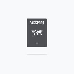 Passport. Icon passport. Vector illustration on a light backgrou