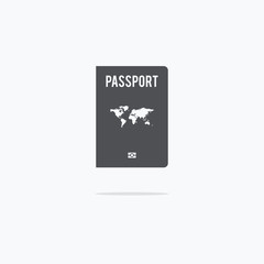 Obraz premium Passport. Icon passport. Vector illustration on a light backgrou