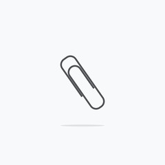 Obraz premium Clip. paperclip icon. Vector illustration on a light background.