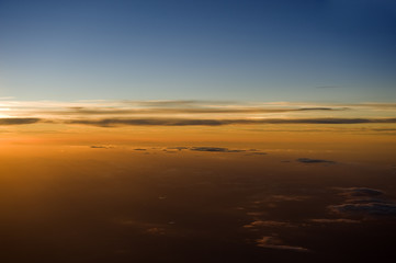 Fototapeta na wymiar Sunset from the air.