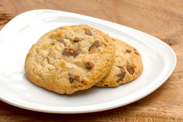 Milk chocolate macadamia, Chocolate chunk crispy cookies.