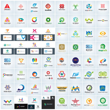 Abstract company logo collection. Marketing logo template. brand identity. vector logo template.
