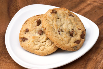 Milk chocolate macadamia, Chocolate chunk crispy cookies.
