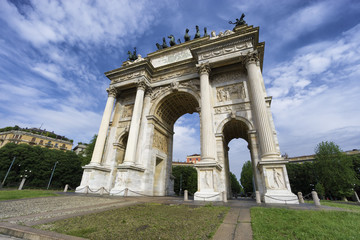 Fototapeta na wymiar Arch of Peace, Milan, Lombardy, Italy