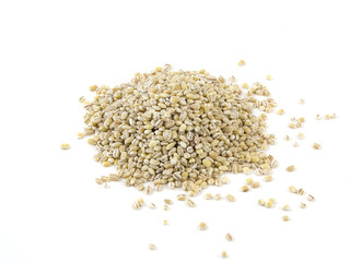 pile of pearl barley isolated on white