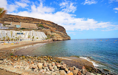 Atlantic beach of Gran Canaria island in Taurito, Spain