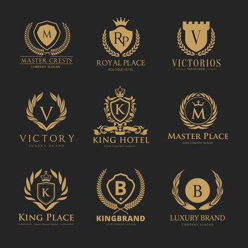 Luxury logo set,Best selected collection,Hotel logo,crest logo set,boutique logo,fashion logo, premium logo design.Vector logo Template