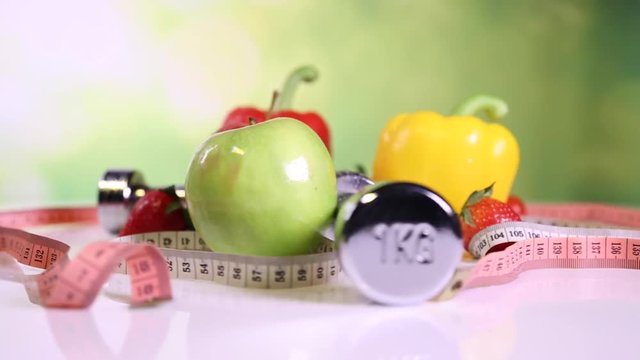 Fresh food and measure tape,Sport diet