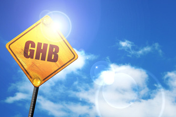 ghb, 3D rendering, a yellow road sign