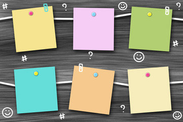 Colorful post it note texture background.