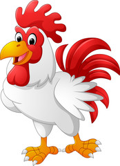 Cartoon chicken rooster posing