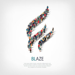 blaze people sign 3d