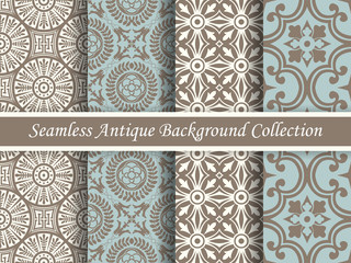 Antique seamless brown background collection_109
