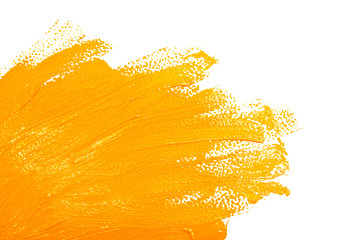 Ochre strokes of the paint brush isolated