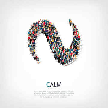 calm people sign 3d