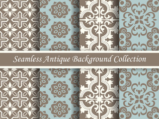 Antique seamless brown background collection_114

