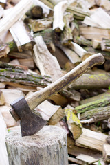 pile of chopped firewood