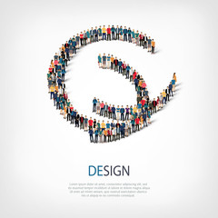 design people sign 3d