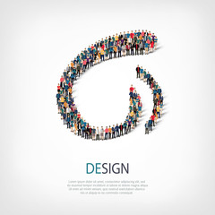 design people sign 3d