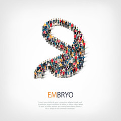 embryo people sign 3d