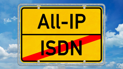 Fototapeta premium osg3 OrtsSchildGrafik osg - Ortsschild mit der Aufschrift All-IP und ISDN - 16zu9 g4351