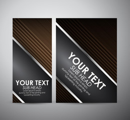 Abstract vector modern brochure design template with brown geometric hi-tech background.
