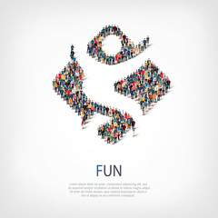 fun people sign 3d