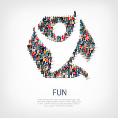 fun people sign 3d