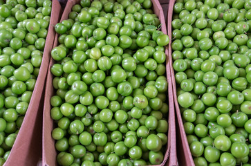Myrobalan or cherry plum  for sale at city market. Baku.