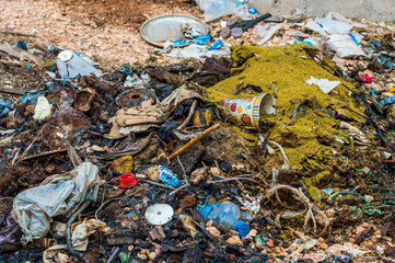 Dumping Trash Outdoors