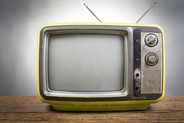 Vintage Television on wood table