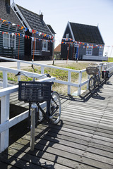 Old fishing green cottages on the island of Marken
